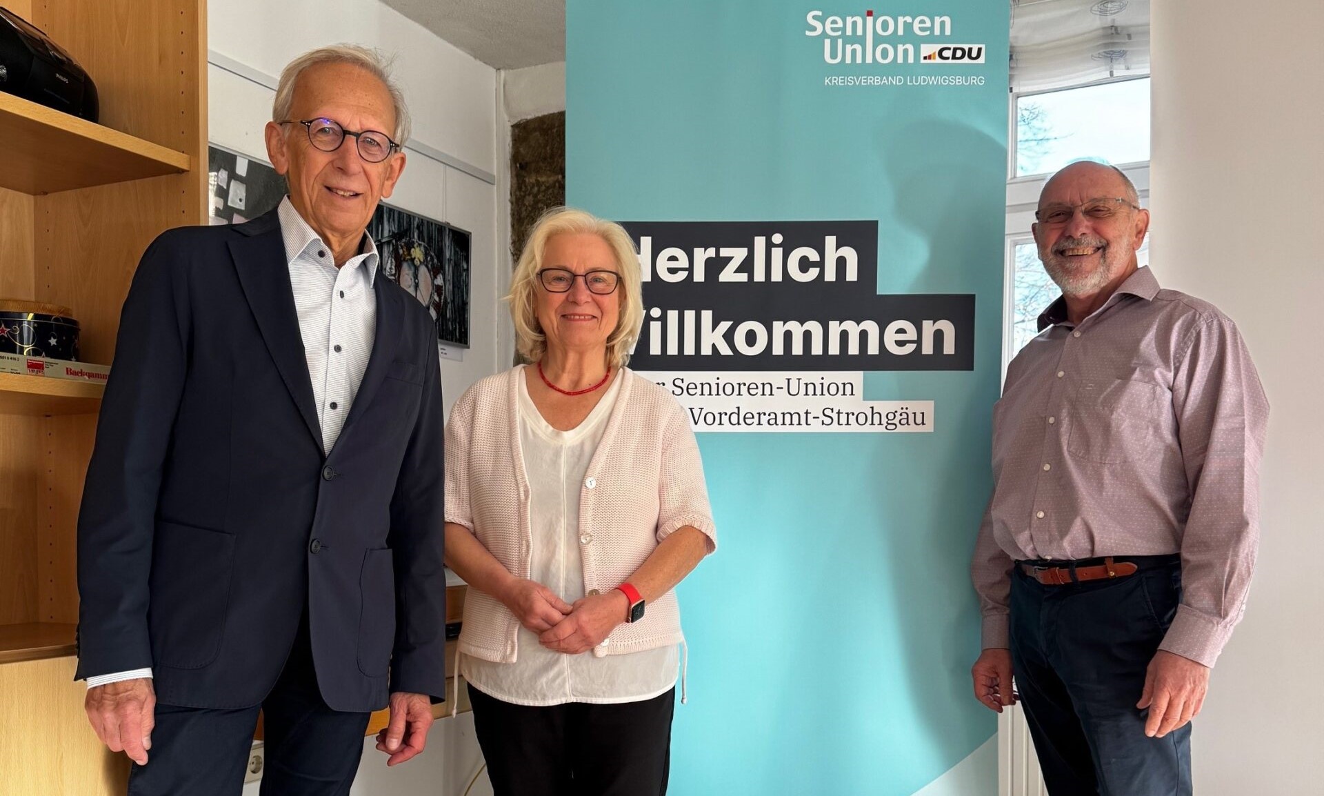 Peter Ditzel, Irmgard Schopf und Wolfgang Gommel vom Vorstand der Senioren-Union, Ortsverband Vorderamt-