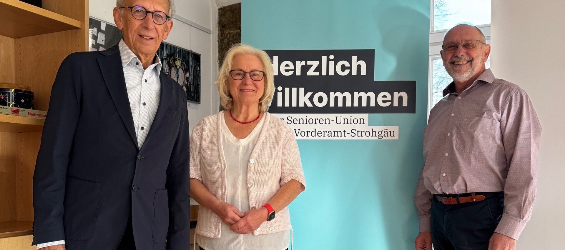 Peter Ditzel, Irmgard Schopf und Wolfgang Gommel vom Vorstand der Senioren-Union, Ortsverband Vorderamt-